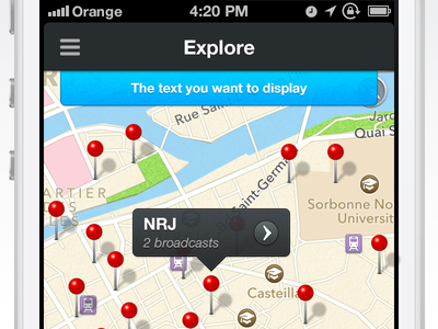 Explore app event events ios iphone maestrooo map miwo pin subtle ui ux
