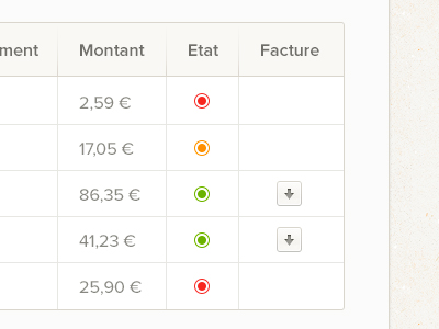 Table View clean label maestrooo minimalism state table ui ux webdesign