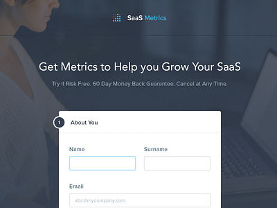 Signup - Stripe Metrics analytics credit card ember form insights login metrics sign up signup stripe