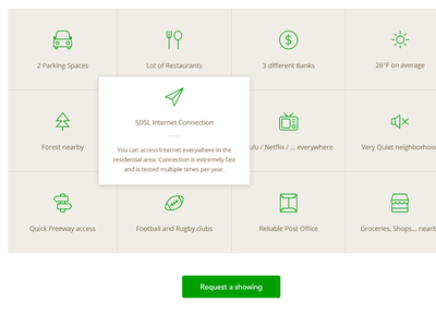 Multiple Benefits - Real Estate agency apartment beige estate green hover icon rental ui white