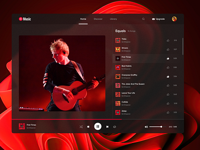 Youtube Music Redesign app darkmode design glassmorphism landing page redesign ui uidesign uidesigner uiux uiuxdesign uiuxdesigner userinterface ux uxdesigner uxuideisgn visual design webdesign website youtube