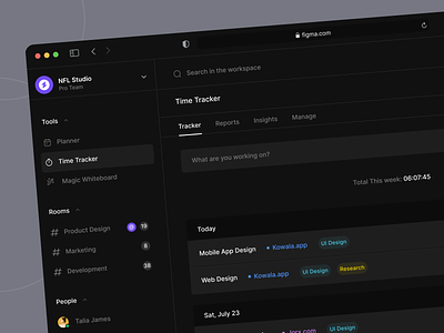 Time Tracker - Project Management Dashboard Design