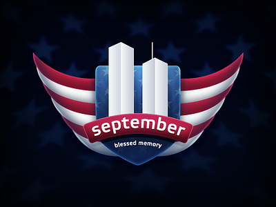 11 september crest logo red september shaded stars stripes towers united usa wings wtc