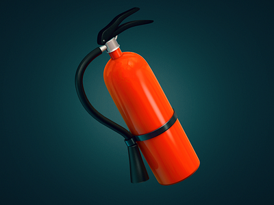 Extinguisher 3d experiment extinguisher fire red