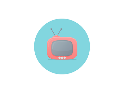 Tv Icon artwork circle icon iconset illustration red tv