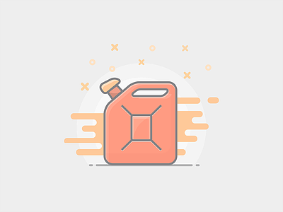 Jerrycan flat fuel icon illustration jerrycans oil outlined sketch