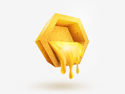 Honeycomb 3d colors honey icon render sculpt sweet