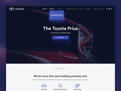 Toyota Highway clean interface karachi landing minimal modern pakistan toyota ui ux web web design