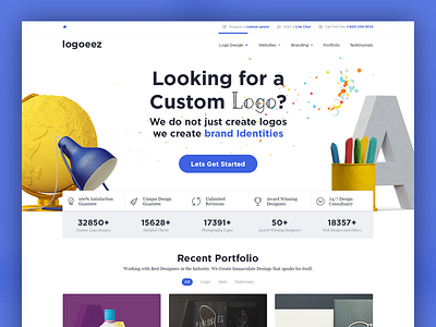 Logo Design Landing Page agency featured landing logo design muzli real objects ui user interface ux web design white color