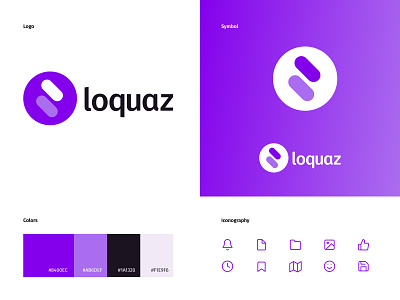 Loquaz — Logo branding flat icon illustration logo minimal typography ui ui design web