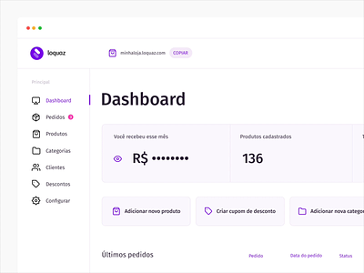 Loquaz — Dashboard branding design flat icon loquaz plataforma platform product design purple ui ui design ux ux design