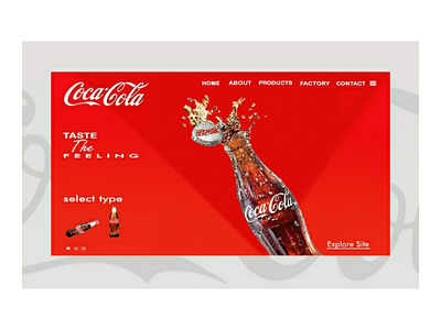 Coca-Cola UI design adobe calligraphy coca cola company design dribbble photoshop red shade typography ui ux uxui