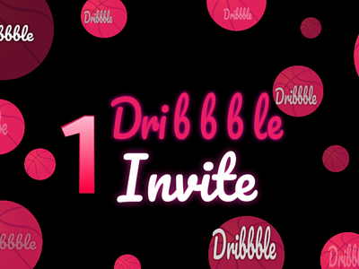 Invitation dark pink design dribbble dribbble shot gradient invitation giveaway sign single one typography white