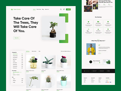 Plant Shop Web Landing_Page 2021 trend design garden green home page landing page online plant online shop plant plant care pot product product design sakib tree ui web web store website website design