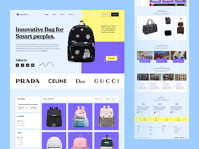 Bag Shop Website Landing Page