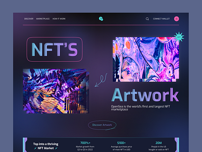 NFT's Artworks Website Landing Page _ Hero Header