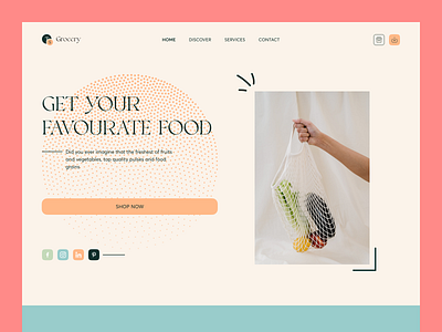 Grocery Website Landing Page Hero Header bazar clean colorful food fresh food fruit grocery home page landing page market minimal modern online shop sakib shop store trendy vegetable web website