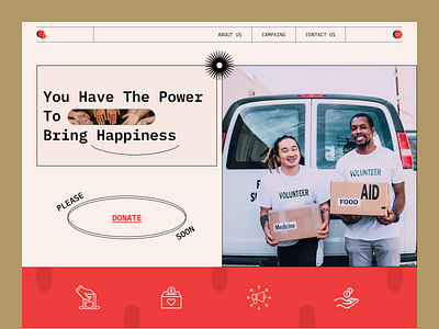 Charity Modern Website Landing Page - Hero Header