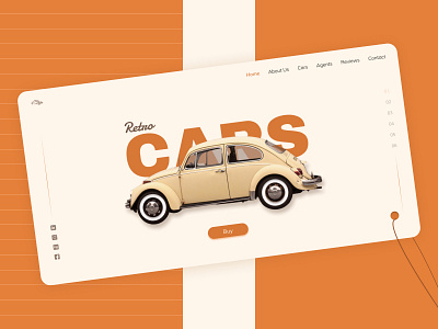 Retro Cars cars colors landing page minimalism orange retro typogaphy ui ux web design