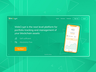 WebCrypt bitcoin cryptocurrency cyber green modern neo neon orange ui ux web design