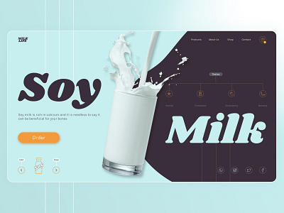 SoyMilk blue clean lines marketing milk minimalism retro shop typography ui ux