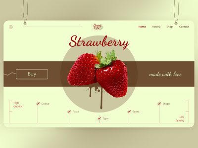 Strawberry classic clean minimalism pastel red retro shop strawberry ui ux web design
