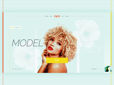 Model Agency agency blue flowers gallery minimalism model photo portfolio uiux webdesign