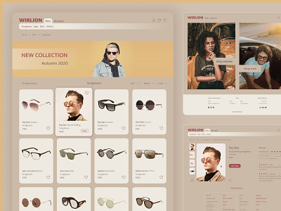 Sunglasses - E-commerce accessories clean ecommerce internet shop pastel colours retro store sunglasses uiux webdesign