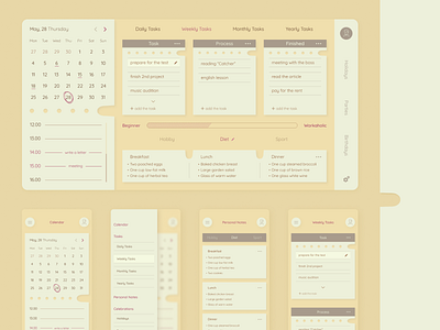 Dashboard - MyPlanner beige calendar clean dashboard design illustration manager minimalism mobile planner retro ui ux