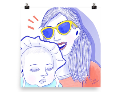 Portrait Print Mockup illustration motherhood parenting portraits prints procreate