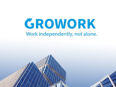 GROWORK logo design for a co-working space.