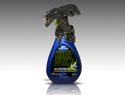 Killer Queen Spray Bottle FINAL small aliens funny character packaging design spray