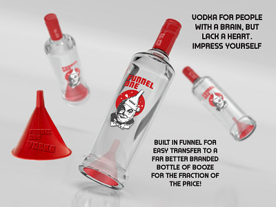 Funnel ONE Vodka Bottle for Fun branding funny logo packaging design