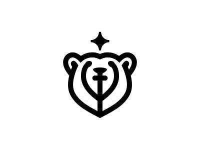 Polar Bear animal bear black brand brand identity flat graphic head icon illustration line logo logodesign mascot polar simple vector