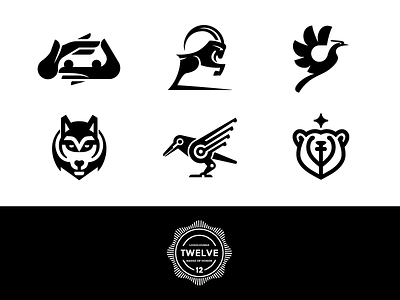 6 Logos in LogoLounge Book 12 12 animal logo animals award bear bird book branding branding and identity design goat icon logo logo design logolounge logos mark symbol winner wolf