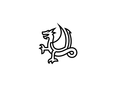 Wyvern crest design dragon heraldry historical identity illustration line logo logo design concept logo redesign logos mark minimal mythical creature mythological one line sports branding sports logo wyvern