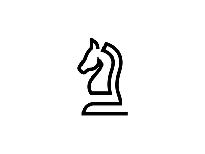 Knight Chess Piece art bishop chess creative figure fun horse icon illustration king knight minimal pawn piece queen rook set silhouette single line vector