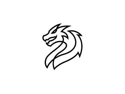 Dragon Line animal branding club design dragon emblem icon illustration line logo logo designer logos mark minimal monoline one line logo redesign simple single line sports