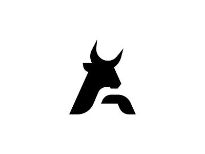 Letter A + Bull a animal animal logo branding bull cattle cow design icon illustration letter logo logo designer mark minimal modern ox simple symbol vector