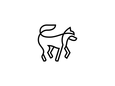 Monoline Dog animal app branding code design developer dog huskey icon illustration line logo logo designer mark minimal programmer single line vector web wolf