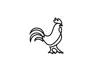 Rooster animal animals bird chicken cock design farm france hen icon illustration line logo logos modern monoline one line rooster simple vector