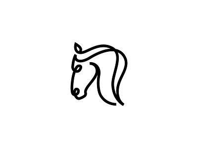 Horse animal branding design elegant equine equipment hand drawn head horse icon illustration line logo mark minimal monoline one line riding simple vector