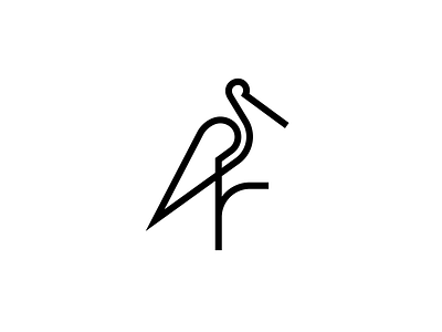 Stork animal art bird bird logo brand identity branding crane design geometric identity illustration line logo logo designer mark minimal monoline one line stork vector