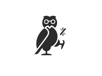 Owl bird coin dime flip logo logos mark owl wise