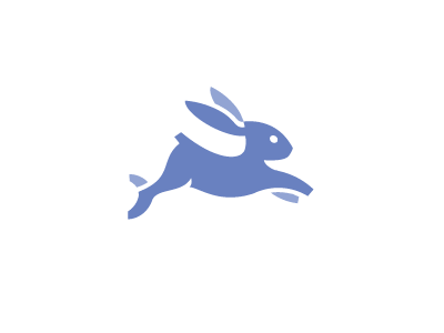 Jackrabbit animal jump logo mark rabbit run