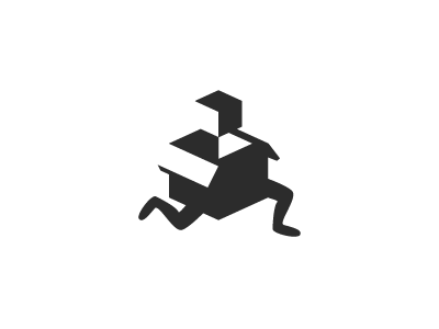 Running Box box delivery express fast gift logo negative space package run shalamanov sprint