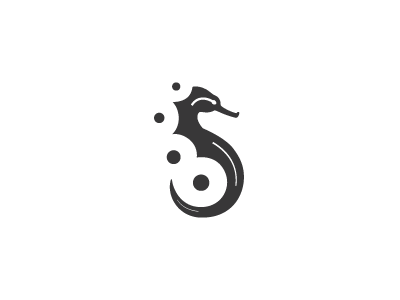 Seahorse concept letter logo design mark ocean s sea seahorse small swim unused water