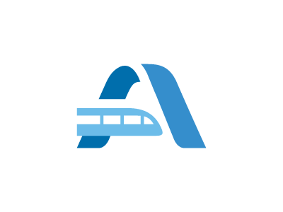 Station A a clean fast icon logo design mark minimal monogram shalamanov station a train metro subway express