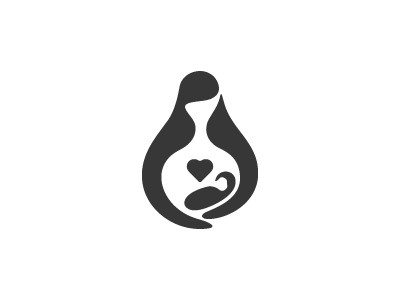 Mother & Baby logo identity love care motherhood mom woman behance feminine minimal negative space newborn heart mother and baby