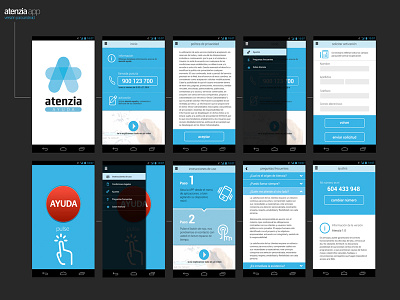 Atenzia App app blue help icons